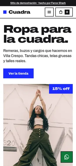 Captura en celular de la misma tienda